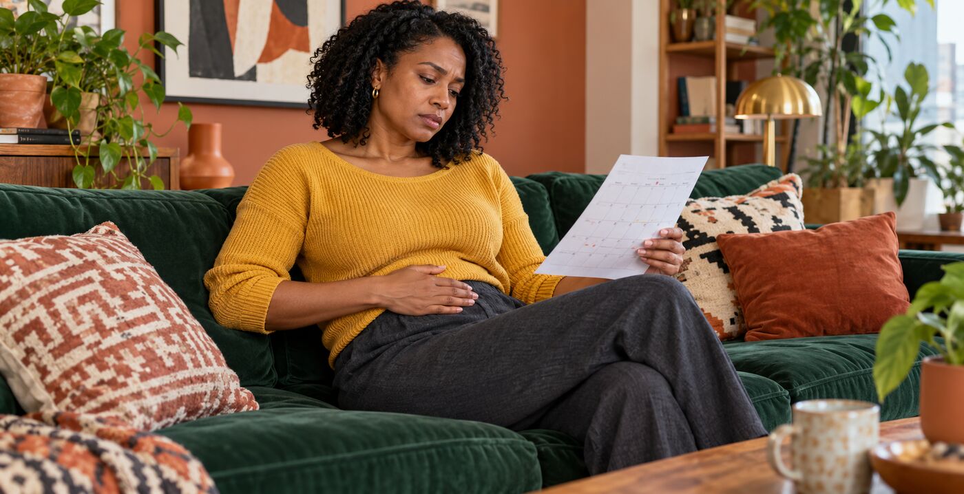 Woman tracking her cycle while seeking PCOS and hormone imbalance care from Dr. Christine Maren